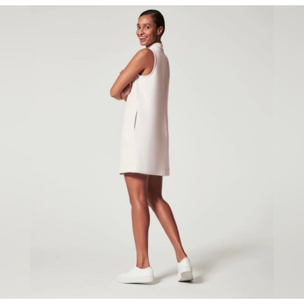 SPANX AirEssentials Sleeveless Mock Neck Dress White Cloud Size M NWT 50416R - Picture 2 of 12